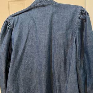 Puff Sleeve Chambray Button Down